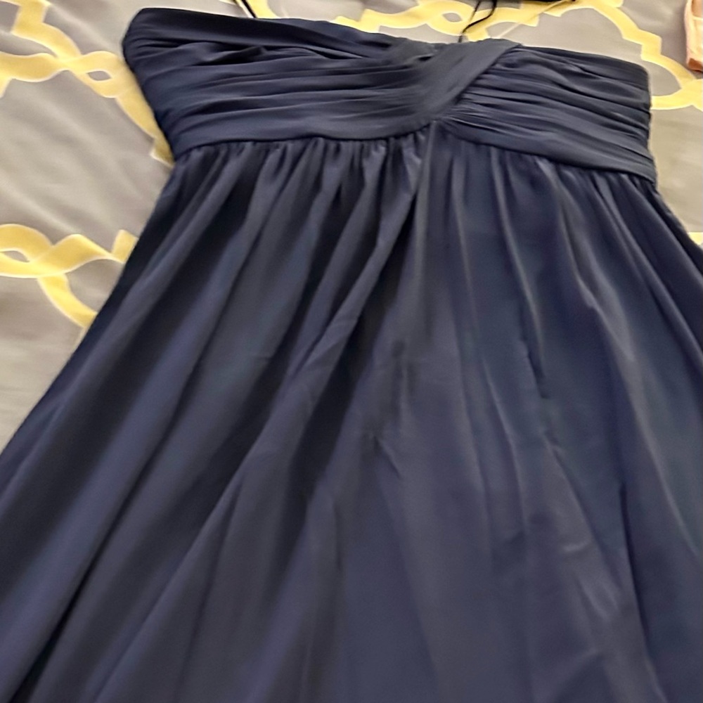 Long J. Crew “Tucker” gown sz. 4, NWT.  Navy blue, strapless, and floor length. - Picture 2 of 5